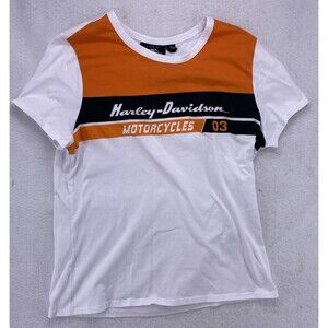Harley Davidson Motorcycles Top Women Size XL 2003 Graphic Shirt Tee Y2K